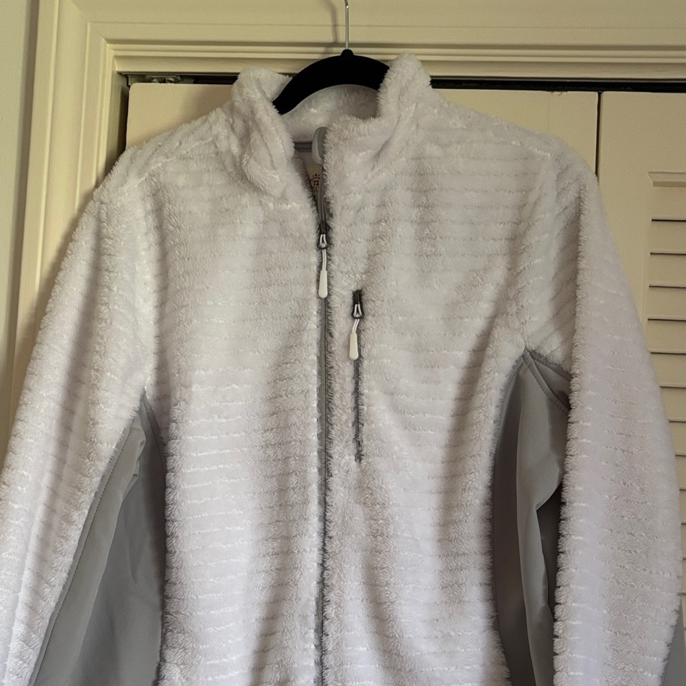 Faded Glory White Teddy Fleece Full-Zip Jacket
